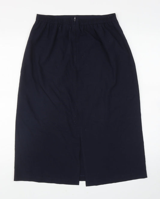 OPS Womens Blue Polyester Maxi Skirt Size 14 Zip