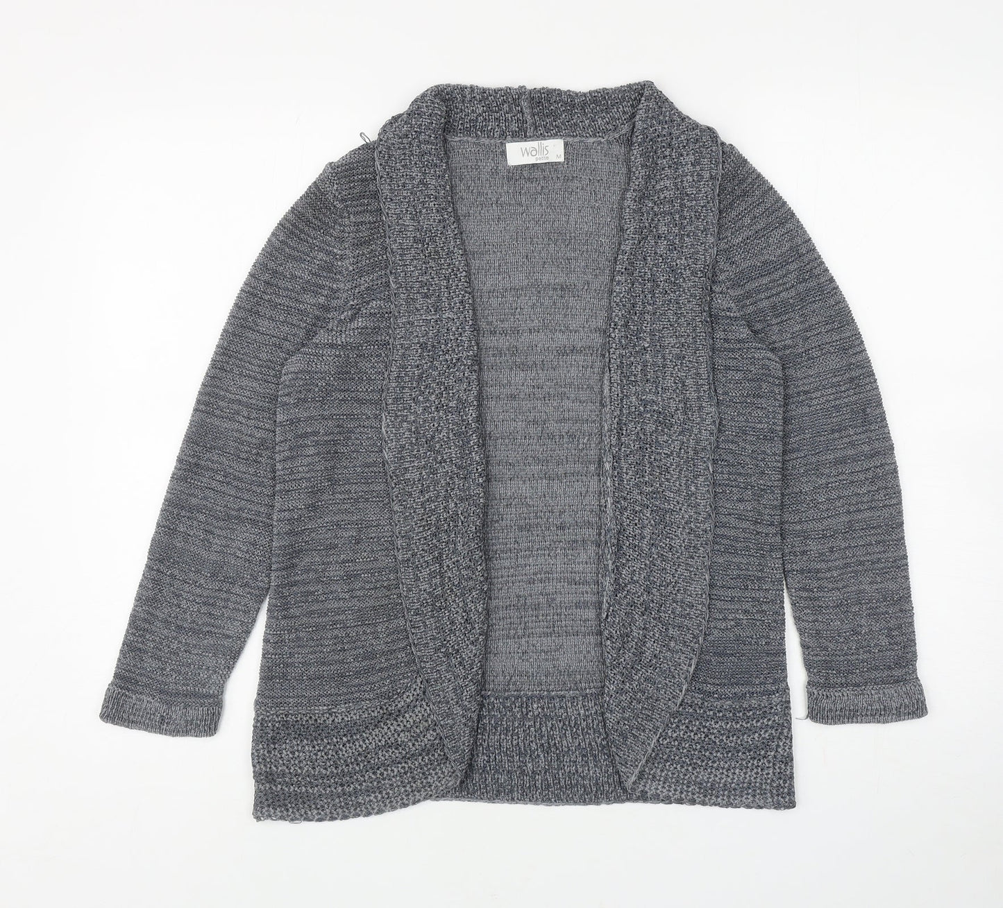 Wallis Womens Grey V-Neck Acrylic Cardigan Jumper Size M