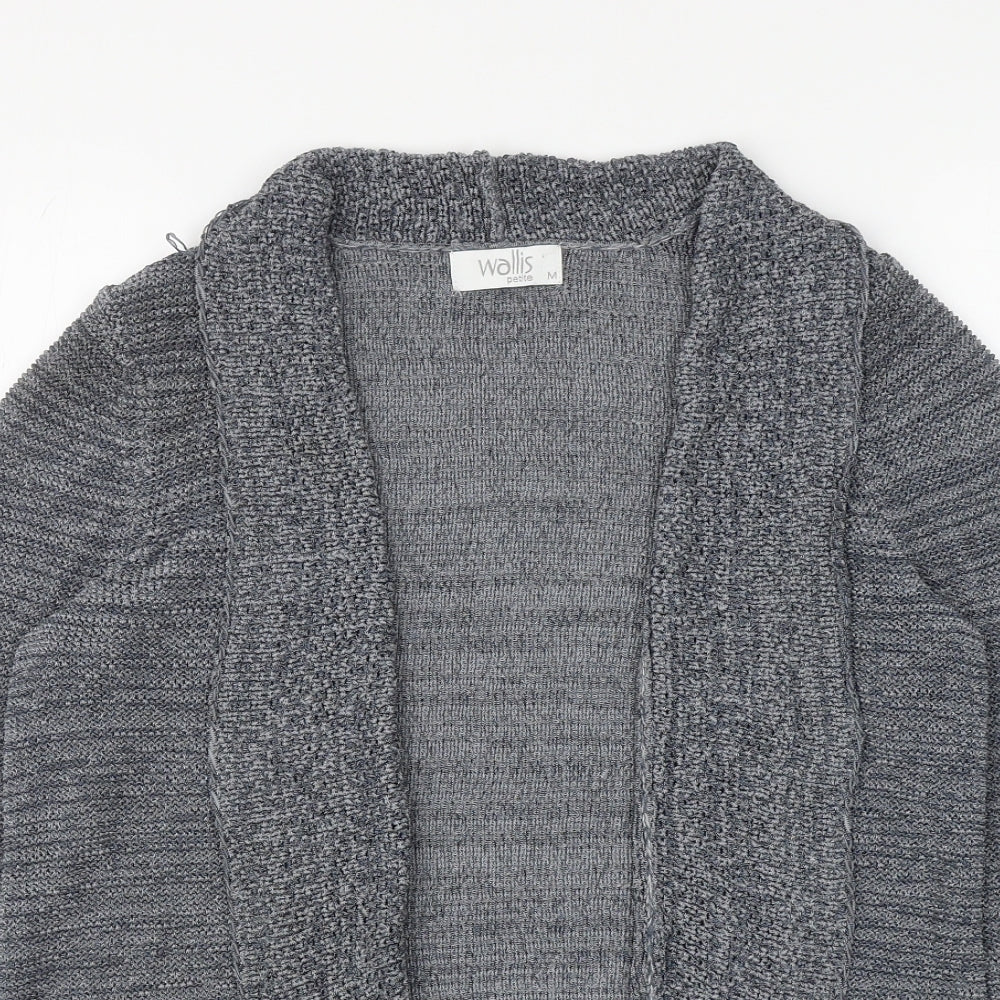 Wallis Womens Grey V-Neck Acrylic Cardigan Jumper Size M