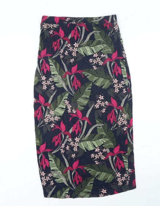 Oasis Womens Multicoloured Geometric Polyester Wrap Skirt Size XS