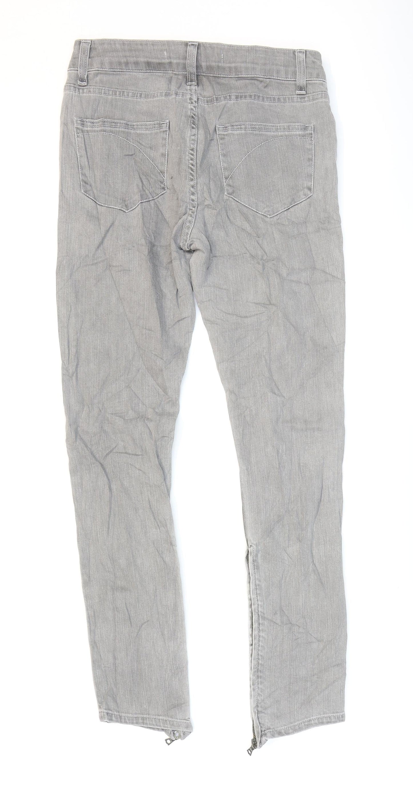 Superfine Mens Grey Cotton Skinny Jeans Size 27 L28 in Regular Zip