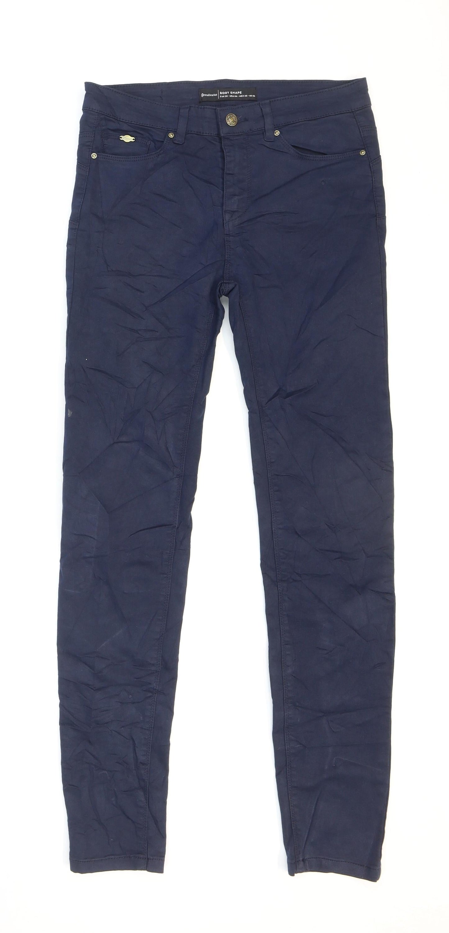 Stradivarius Womens Blue Cotton Skinny Jeans Size 8 L29 in Regular Zip