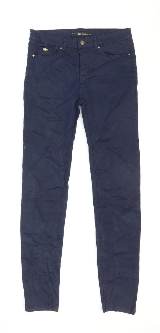 Stradivarius Womens Blue Cotton Skinny Jeans Size 8 L29 in Regular Zip