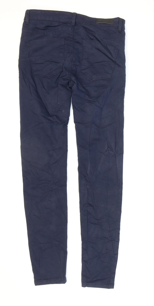 Stradivarius Womens Blue Cotton Skinny Jeans Size 8 L29 in Regular Zip