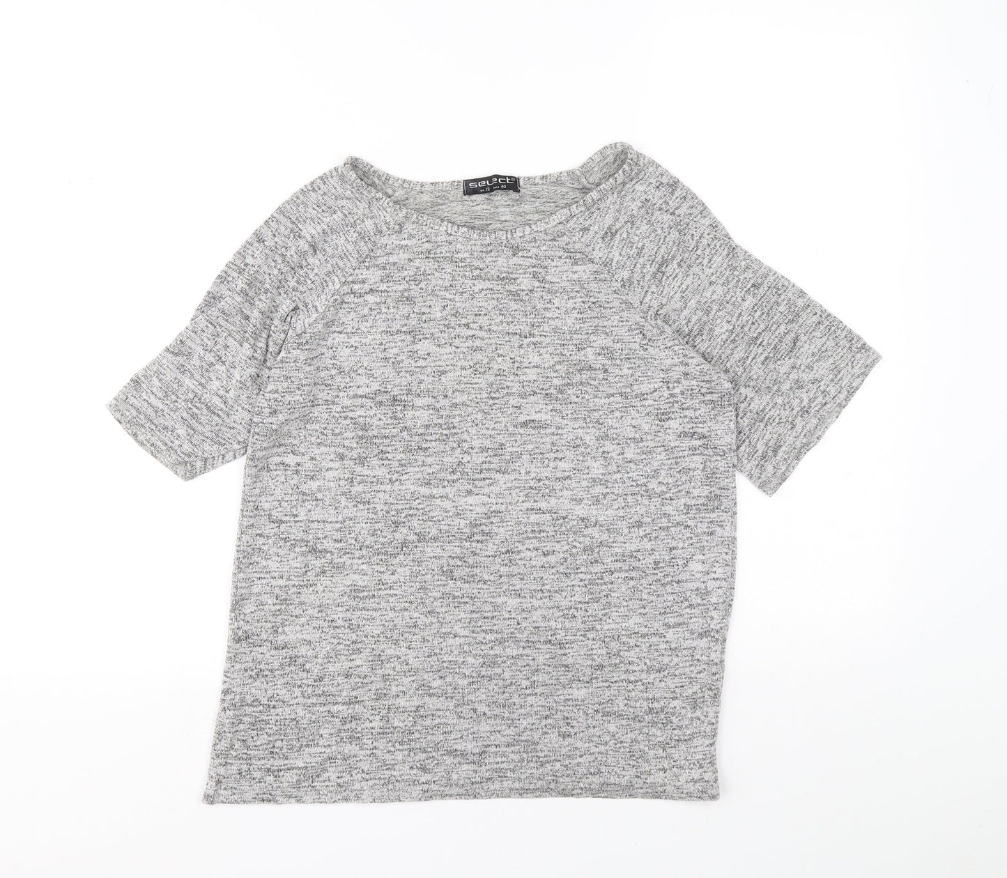 Select Womens Grey Boat Neck Viscose Pullover Jumper Size 12