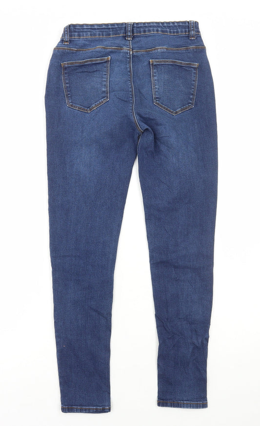 Denim & Co. Girls Blue Cotton Skinny Jeans Size 13-14 Years Regular Button