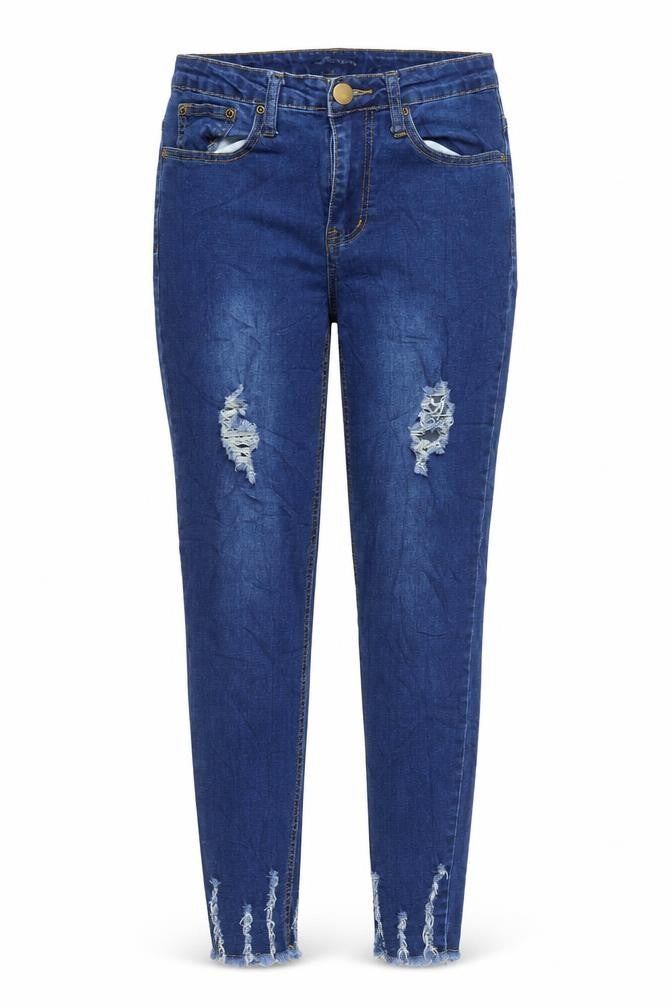 PRETTYLITTLETHING Womens Blue 100% Cotton Skinny Jeans Size 8 L34 in Regular Zip