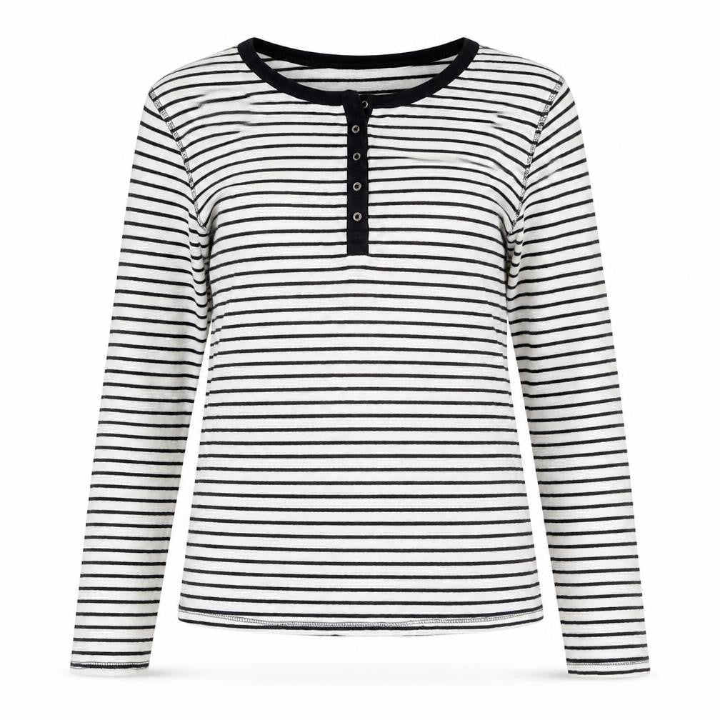 Marks and Spencer Womens Multicoloured Striped Polyester Basic Button-Up Size 12 Round Neck