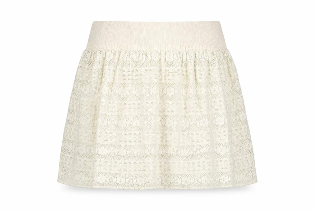H&M Womens Ivory Cotton Mini Skirt Size XS