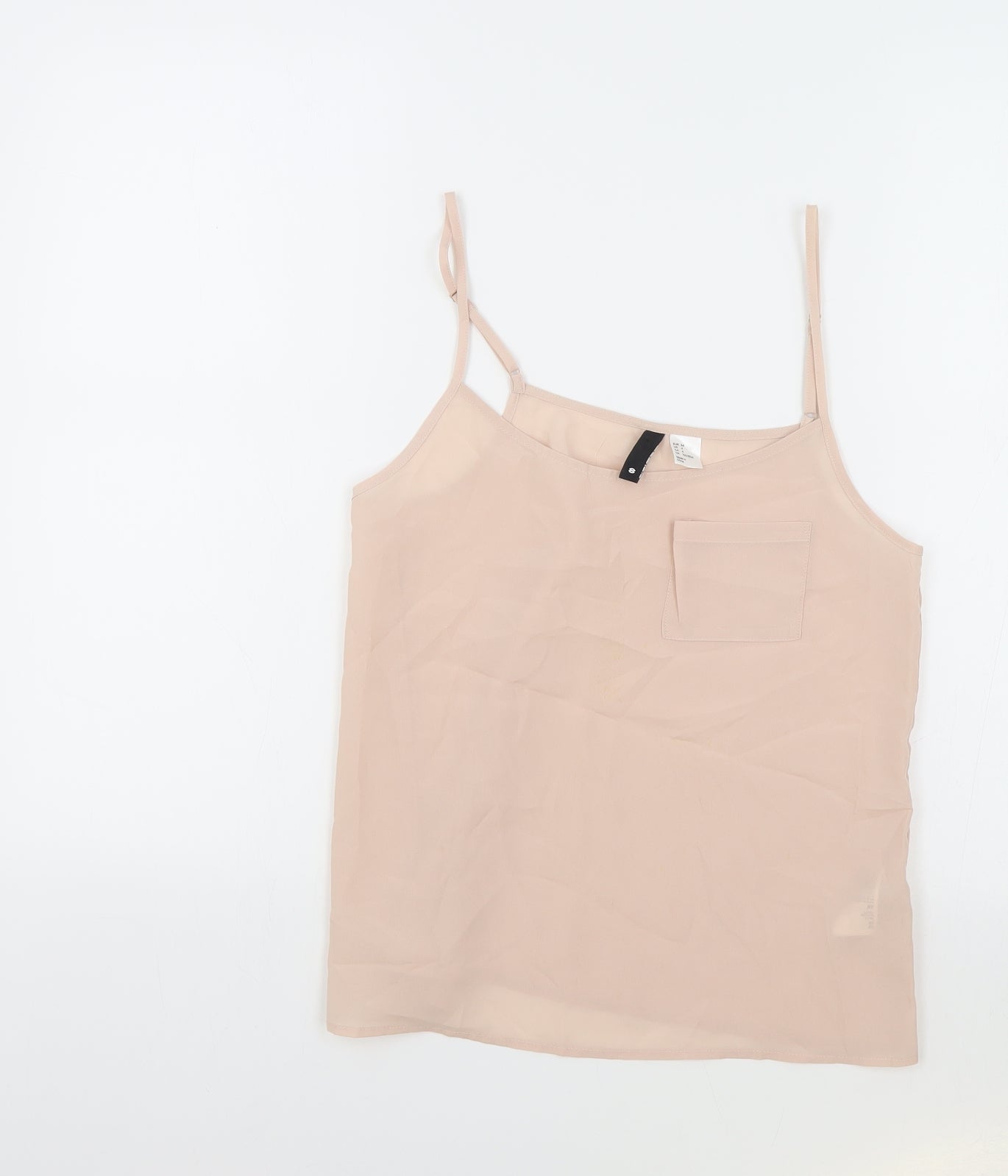 H&M Womens Pink Polyester Camisole Tank Size 8 Round Neck