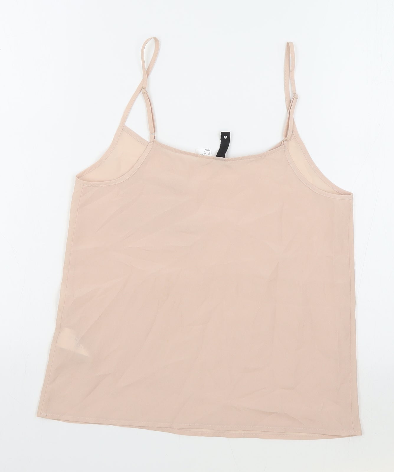 H&M Womens Pink Polyester Camisole Tank Size 8 Round Neck