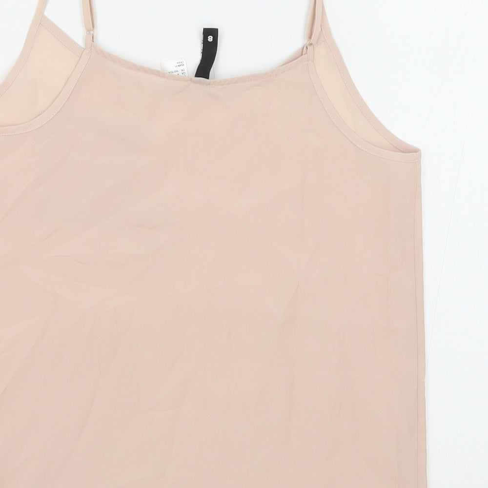 H&M Womens Pink Polyester Camisole Tank Size 8 Round Neck