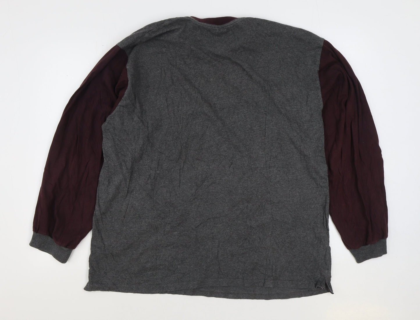 Easy Mens Grey Cotton Pullover Sweatshirt Size L - Colour Block