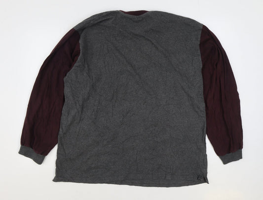 Easy Mens Grey Cotton Pullover Sweatshirt Size L - Colour Block