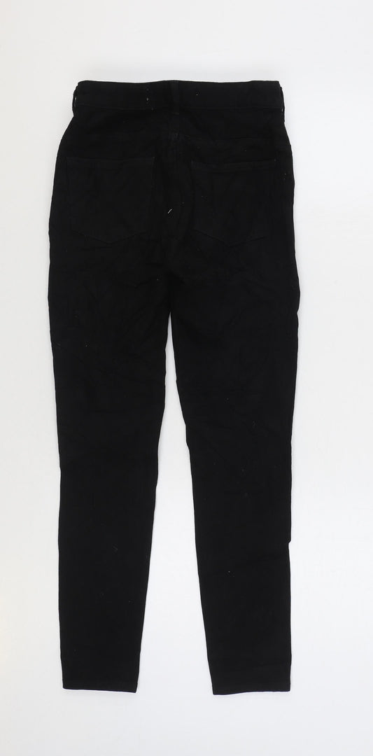 Preworn Womens Black Cotton Skinny Jeans Size 8 L27 in Regular Zip