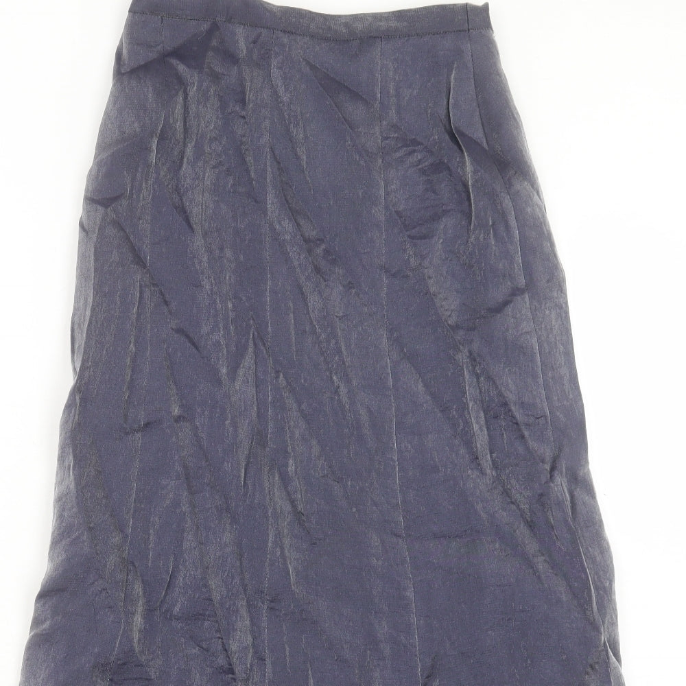 Fisser Womens Blue Polyester A-Line Skirt Size 8 Button