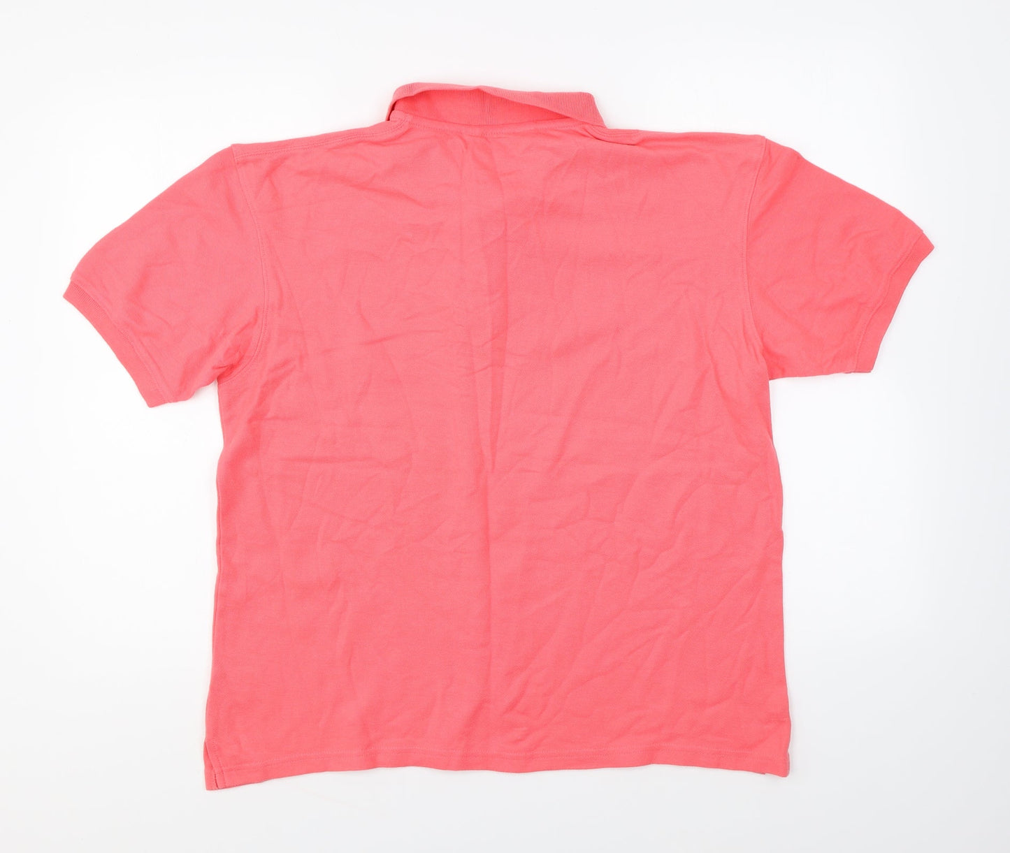 Jumper Womens Pink Cotton Basic Polo Size L Collared