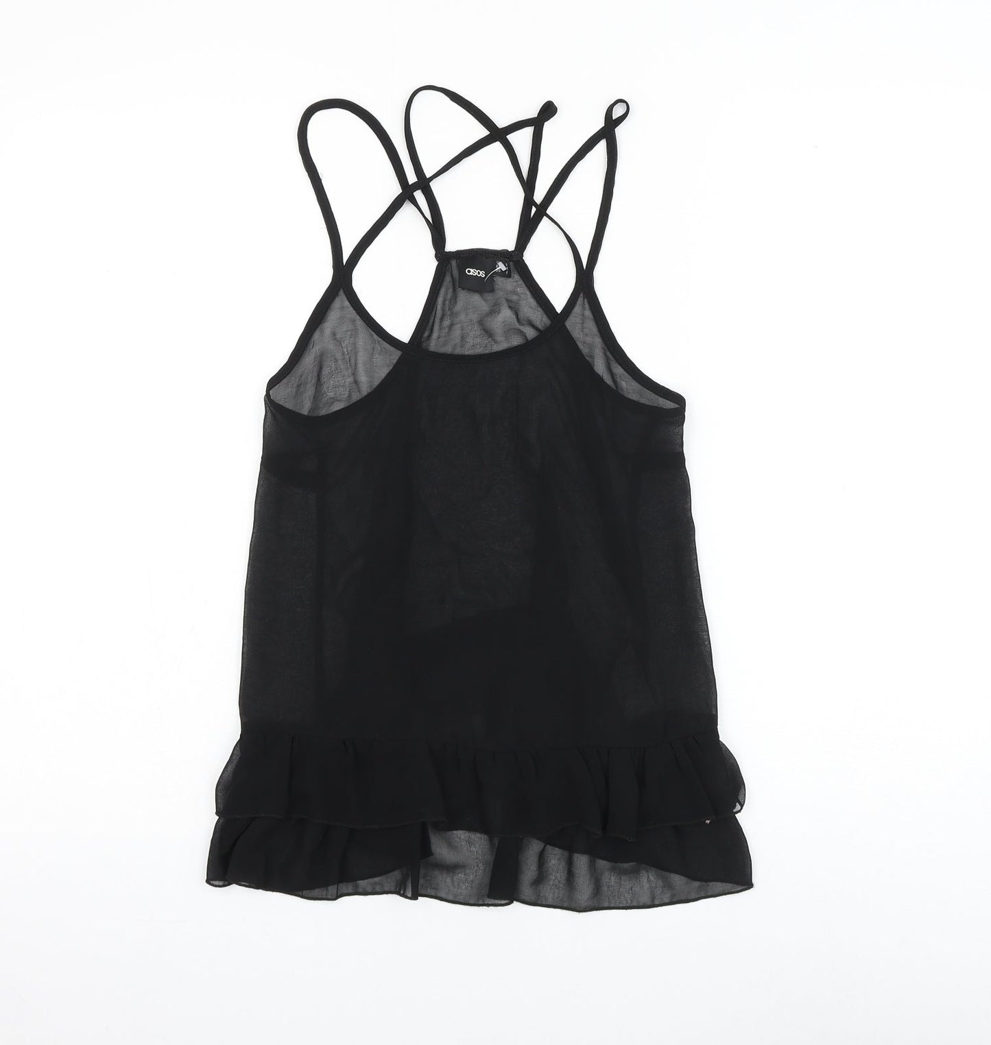 ASOS Womens Black Polyester Camisole Tank Size 6 Round Neck