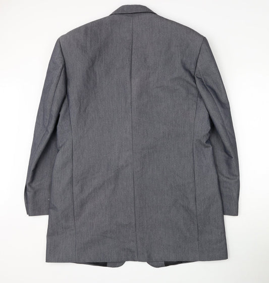 Kit Mens Grey Polyester Jacket Suit Jacket Size 44