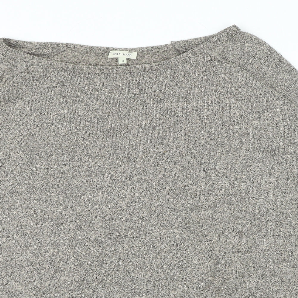River Island Womens Brown Boat Neck Polyester Pullover Jumper Size 8