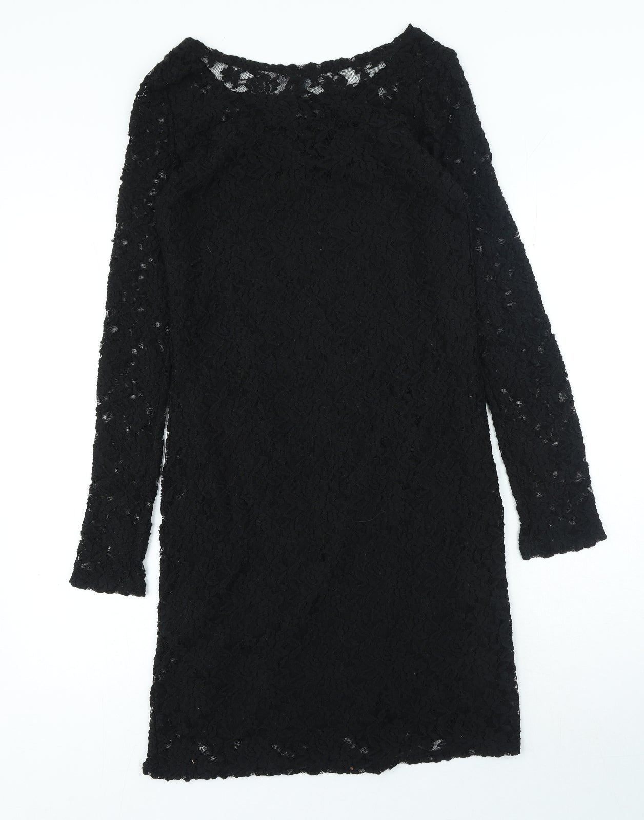 Apricot Womens Black Polyester A-Line Size 10 Round Neck Pullover