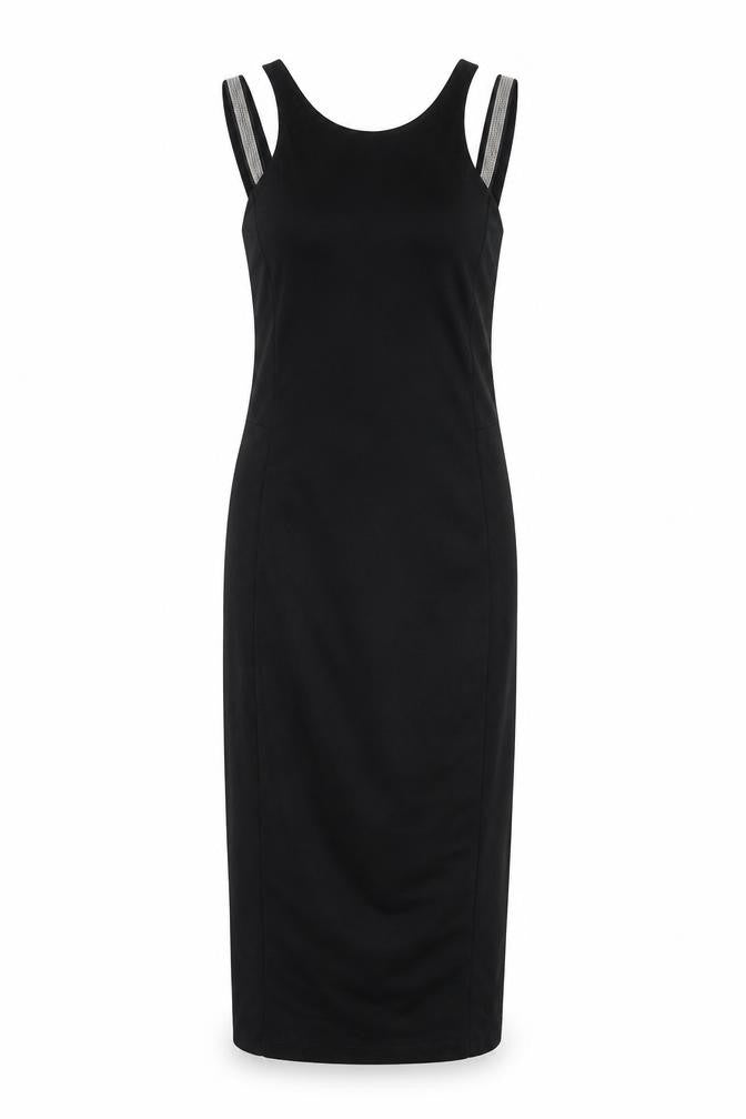 River Island Womens Black Viscose Bodycon Size 8 Halter Zip