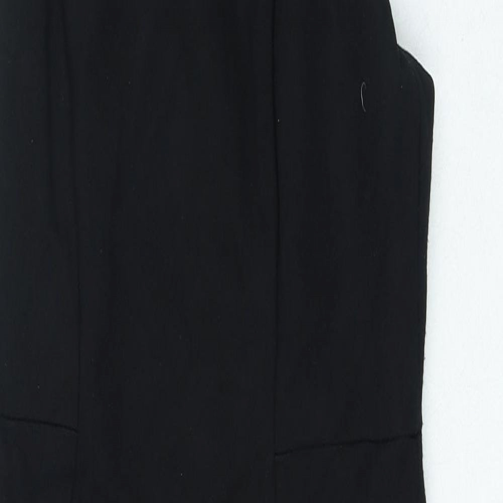 River Island Womens Black Viscose Bodycon Size 8 Halter Zip