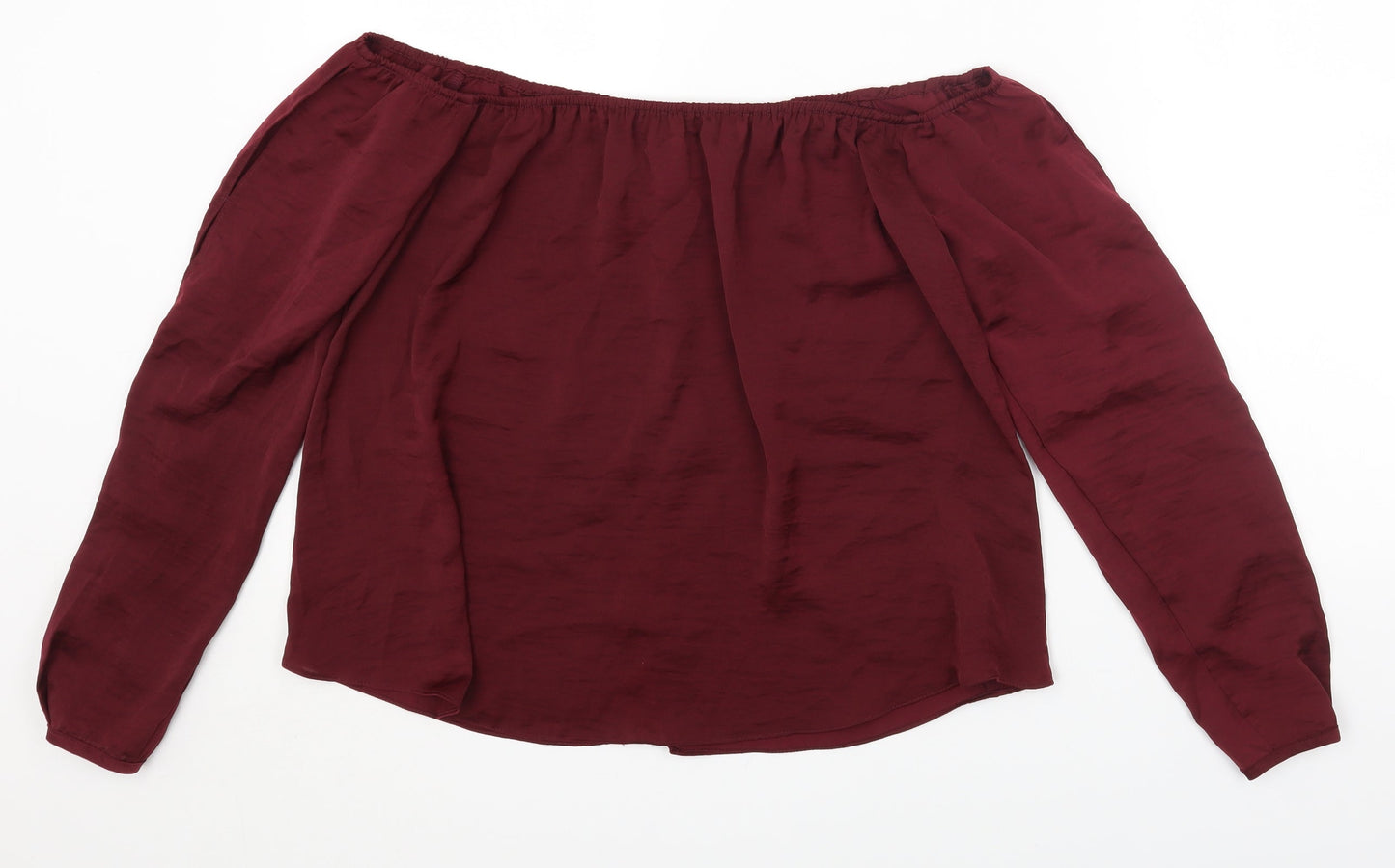 River Island Womens Purple Polyester Basic Blouse Size 8 Off the Shoulder