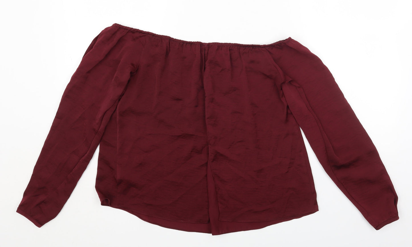 River Island Womens Purple Polyester Basic Blouse Size 8 Off the Shoulder