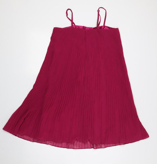 French Connection Girls Pink Polyester A-Line Size 12-13 Years Round Neck Zip