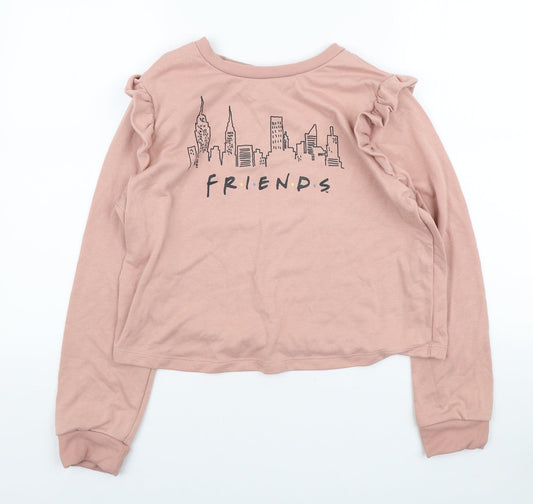 Disney Womens Pink Polyester Pullover Sweatshirt Size 12 Pullover - Friends