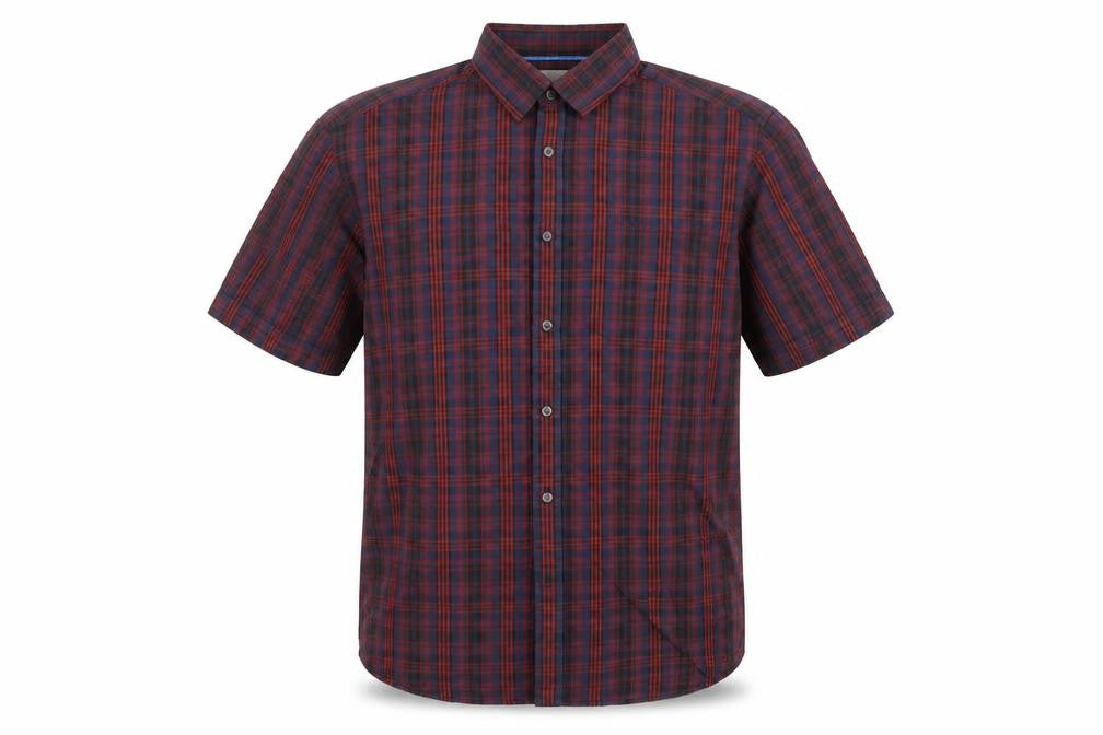 Marks and Spencer Mens Multicoloured Plaid Polyester Button-Up Size L Collared Button