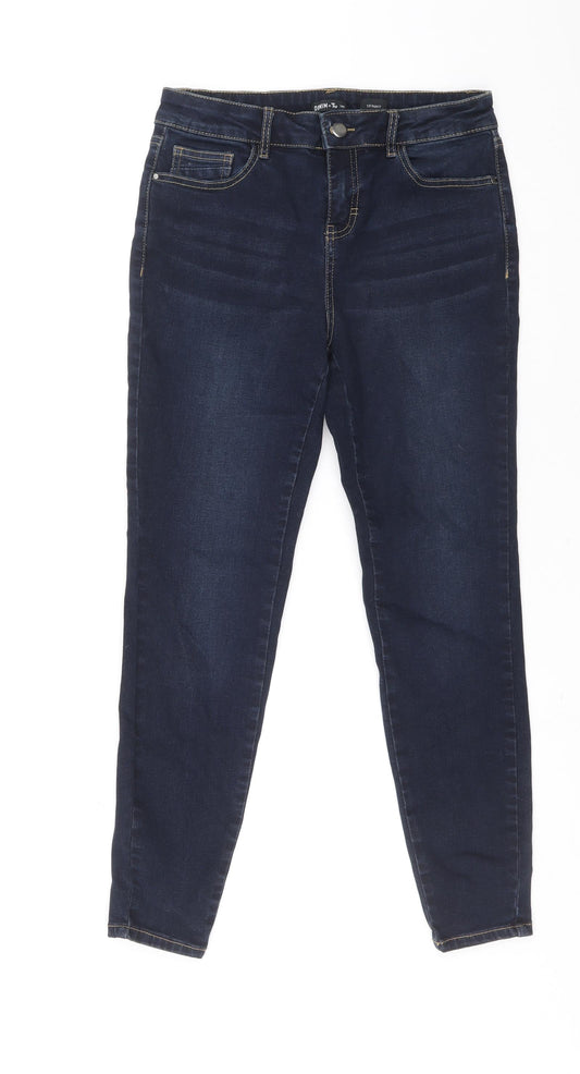 TU Womens Blue Cotton Mom Jeans Size 28 in L26 in Regular Zip