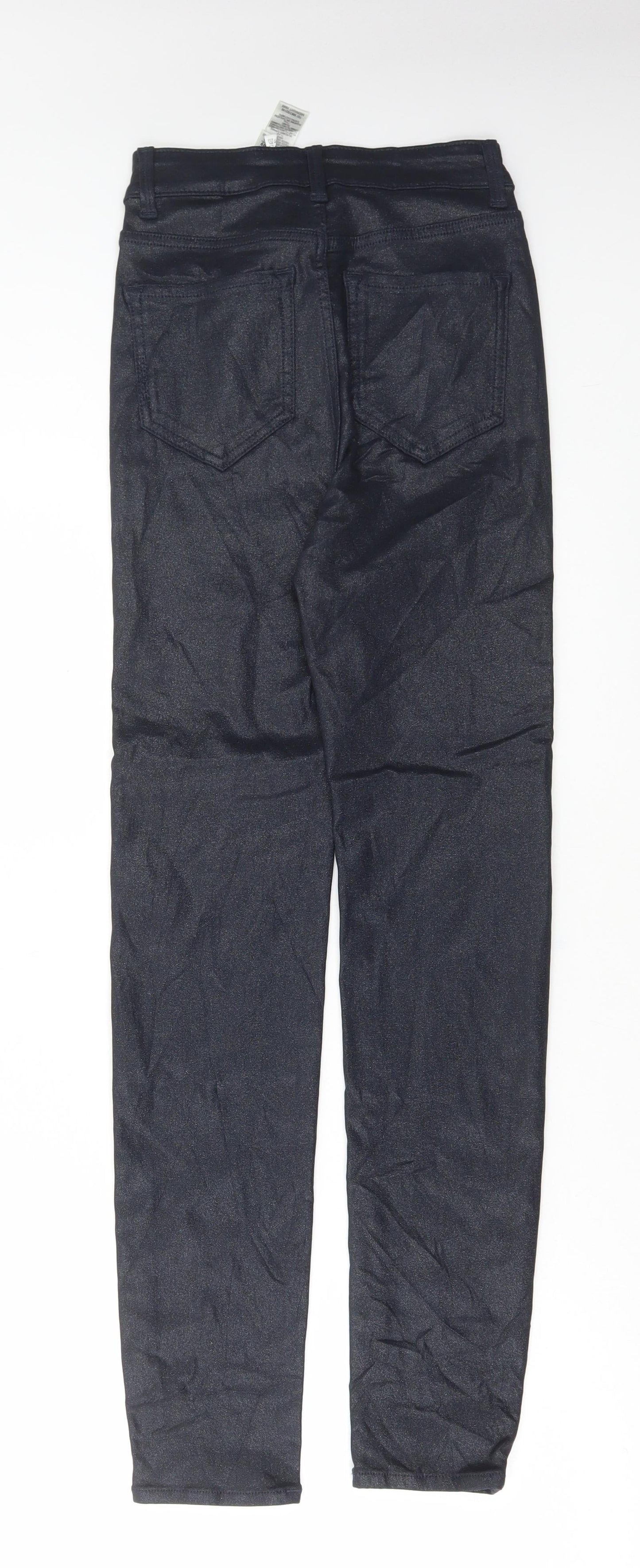 Marks and Spencer Womens Black Cotton Skinny Jeans Size 6 L28 in Regular Button
