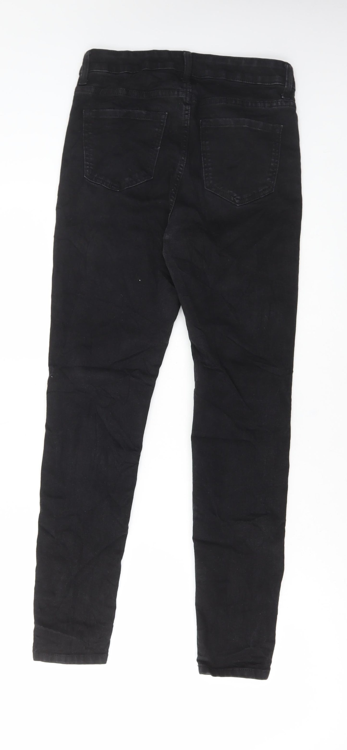 Marks and Spencer Womens Black Cotton Skinny Jeans Size 10 L28 in Regular Button