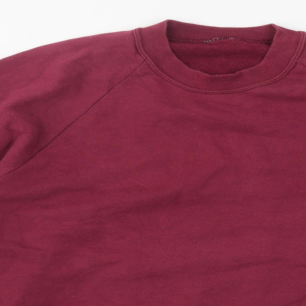 Preworn Mens Purple Round Neck Polyester Pullover Jumper Size L