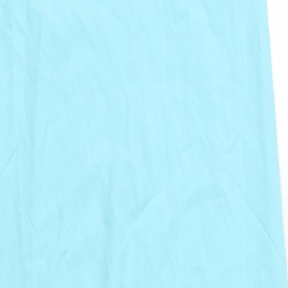 Marks and Spencer Womens Blue Polyester Slip Dress Size 6 Square Neck Pullover