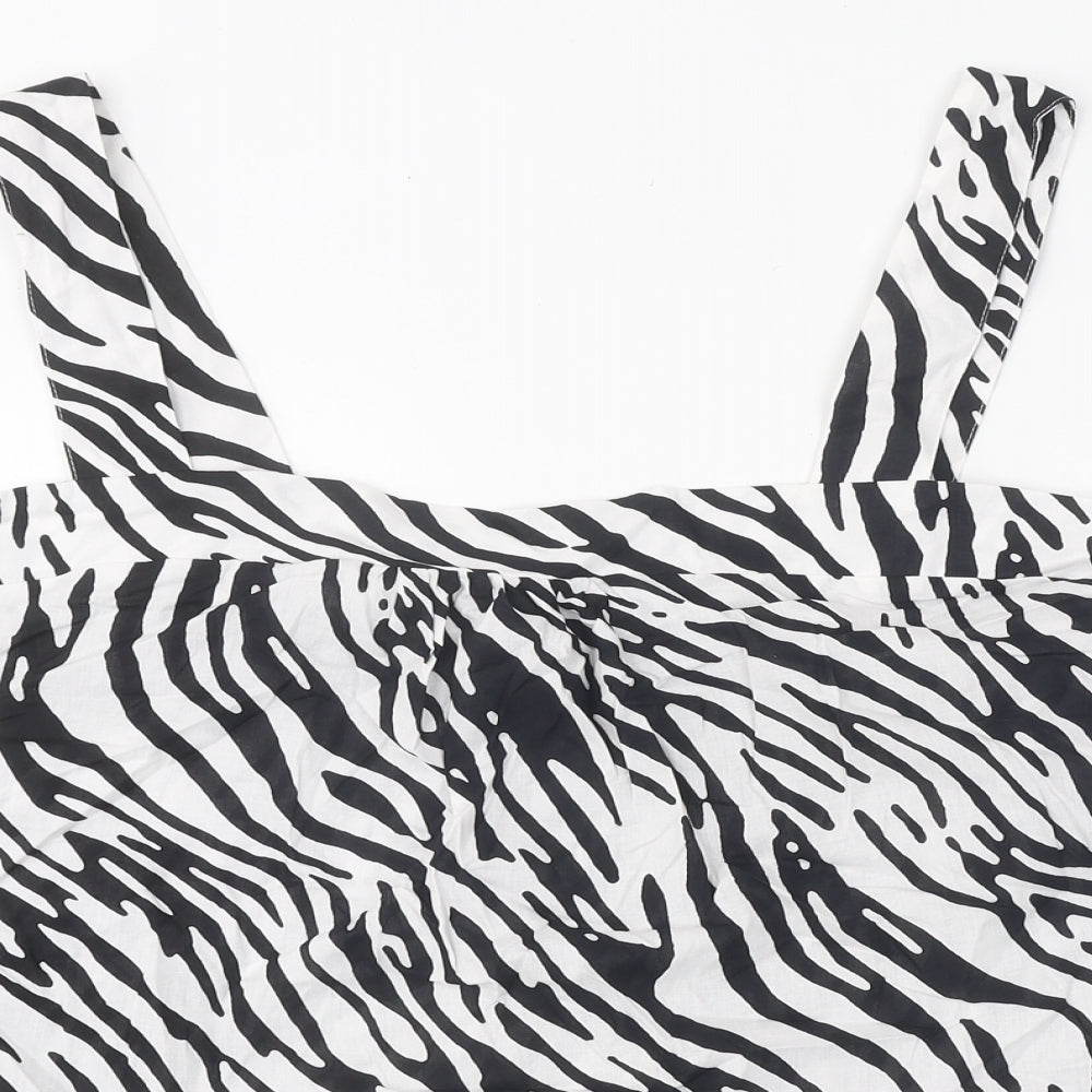 Marks and Spencer Womens Multicoloured Animal Print Polyester Basic Tank Size 22 Off the Shoulder - Zebra Print