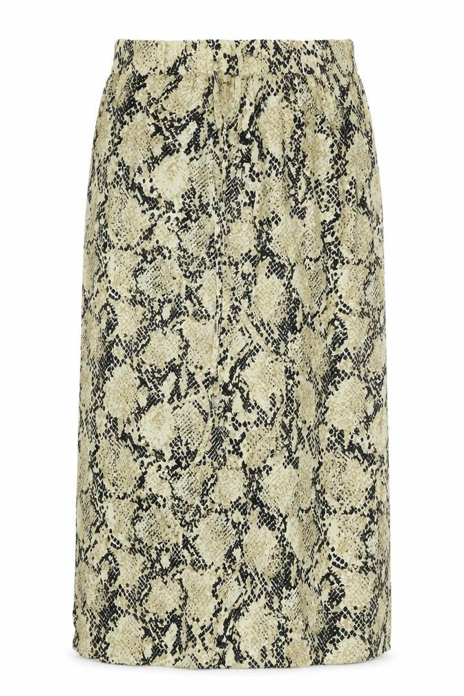 Marks and Spencer Womens Black Animal Print Polyester Flare Skirt Size 18 Drawstring - Snake Skin Print