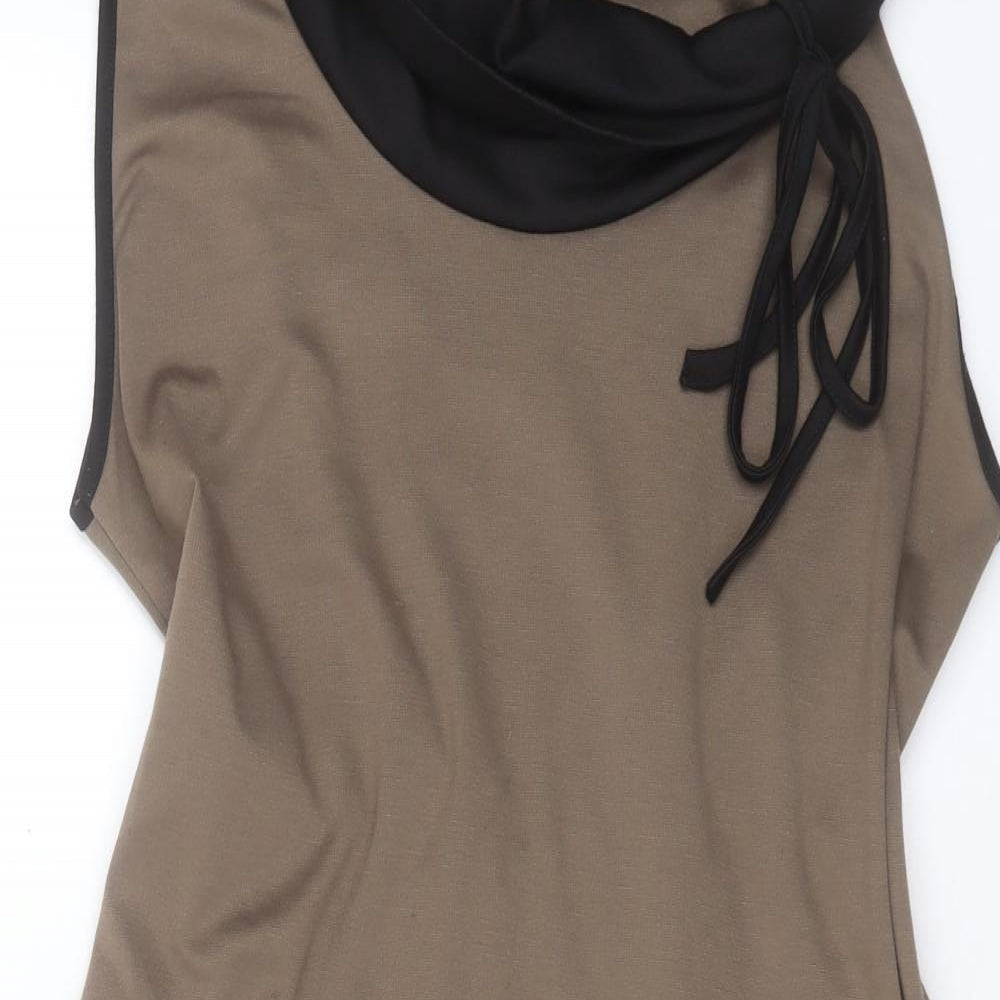 Preworn Womens Green Viscose A-Line Size L Cowl Neck Pullover