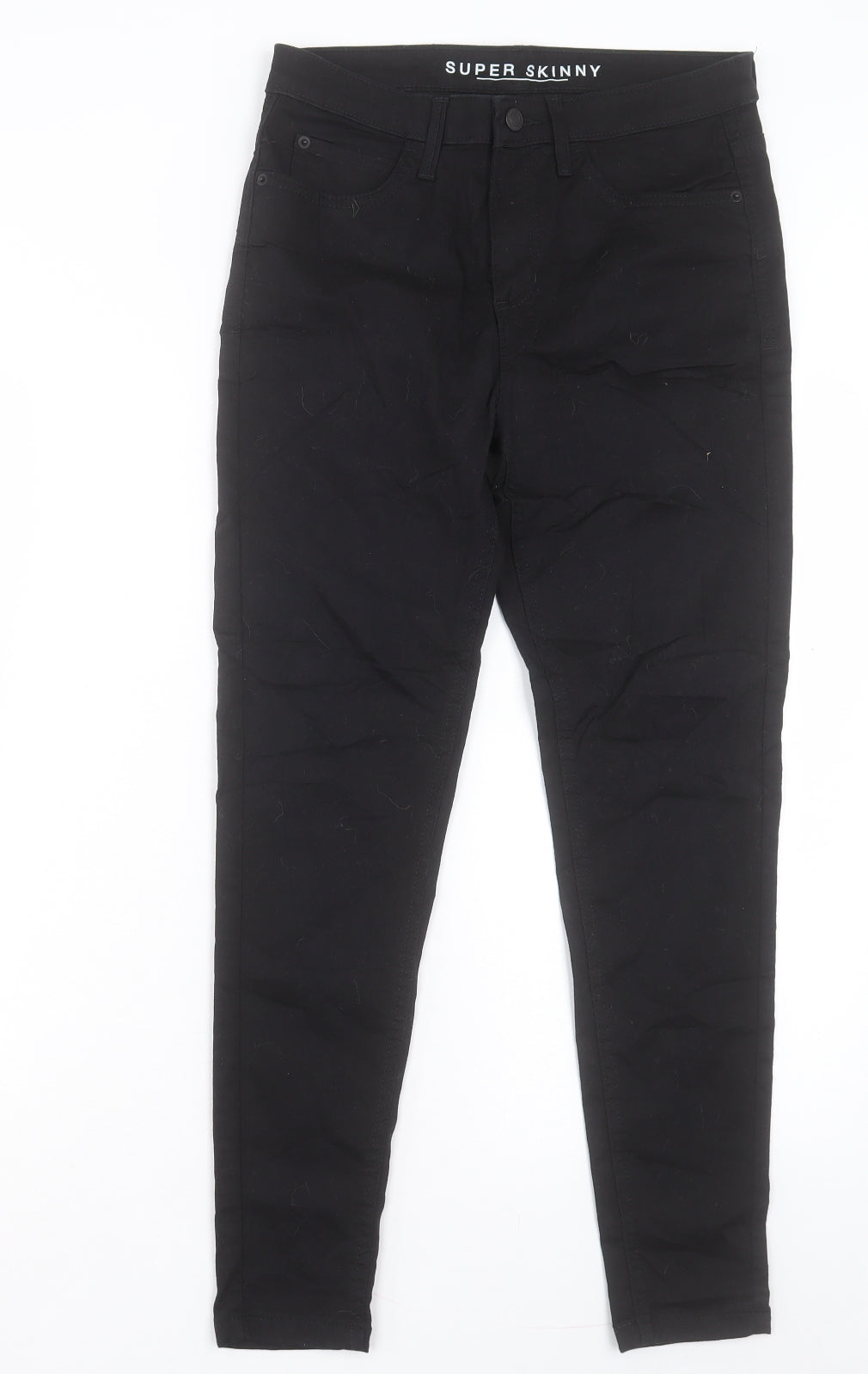 Marks and Spencer Womens Black Cotton Skinny Jeans Size 28 in L27 in Regular Button