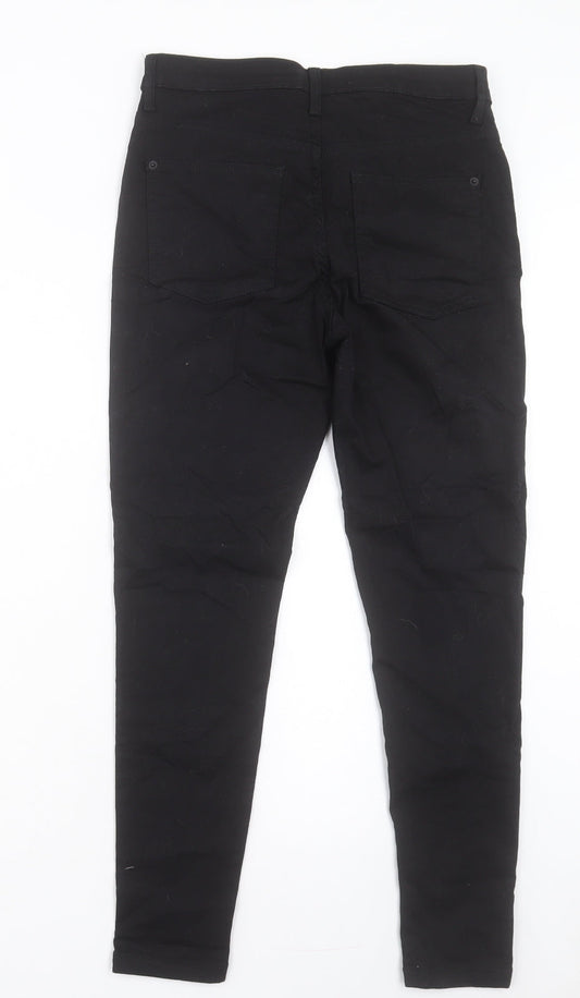 Marks and Spencer Womens Black Cotton Skinny Jeans Size 28 in L27 in Regular Button