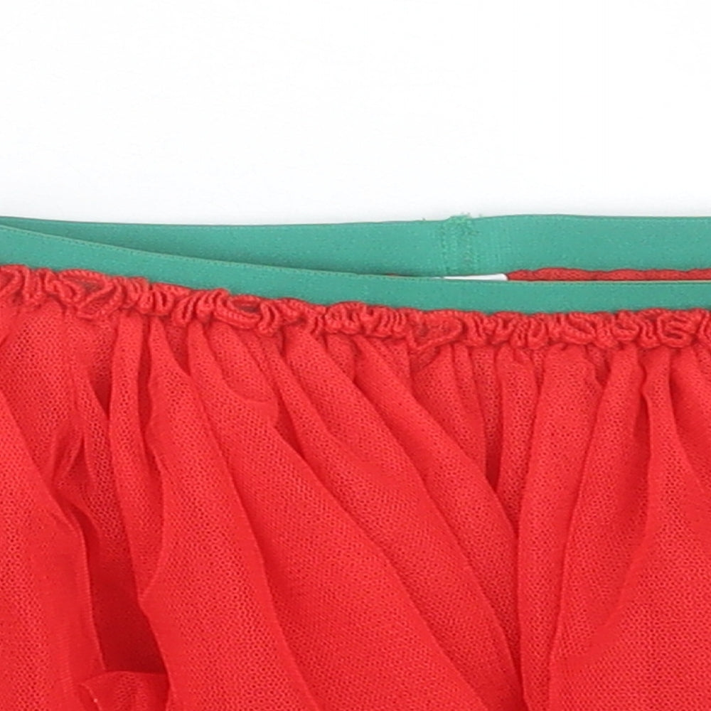TU Girls Red Polyester A-Line Skirt Size 6-7 Years Regular Pull On