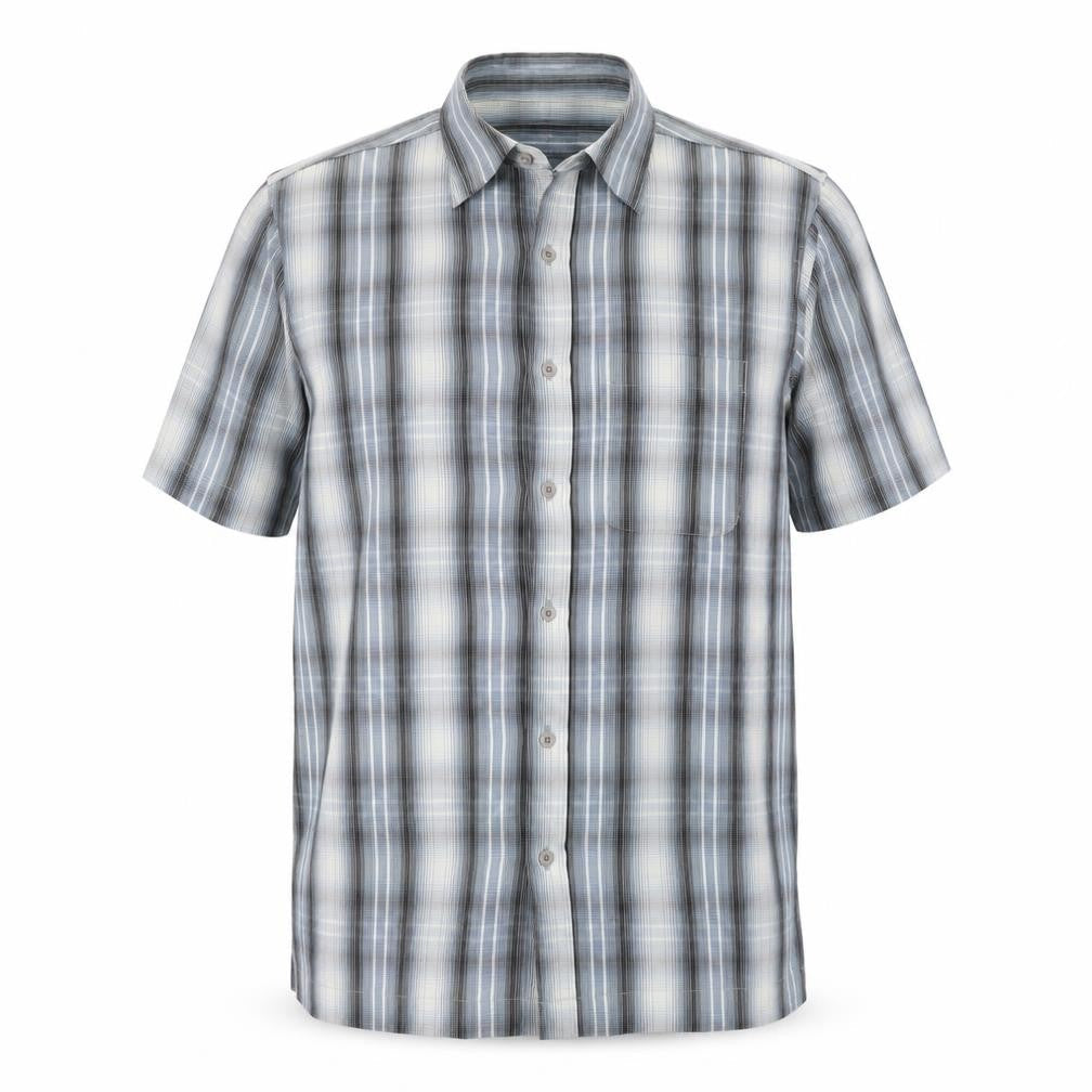 BHS Mens Blue Striped Polyester Button-Up Size M Collared Button