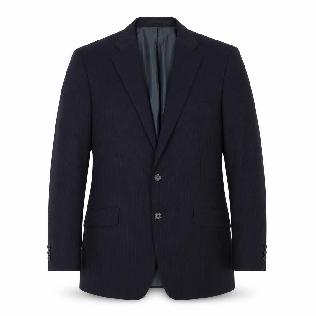 Marks and Spencer Mens Blue Striped Polyester Jacket Suit Jacket Size 40