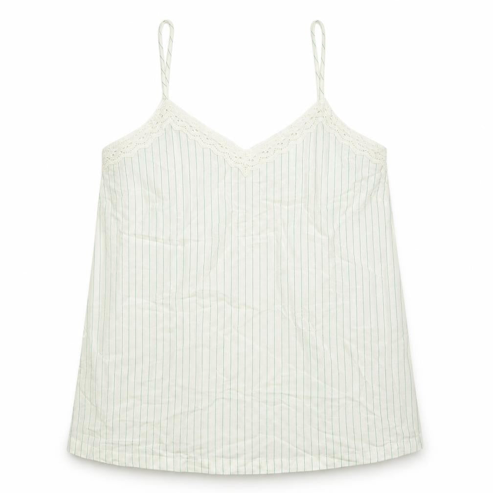 Marks and Spencer Womens White Striped Viscose Camisole Tank Size 10 V-Neck
