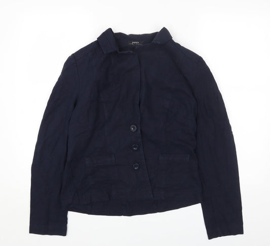 Papaya Womens Blue Jacket Size 10 Button