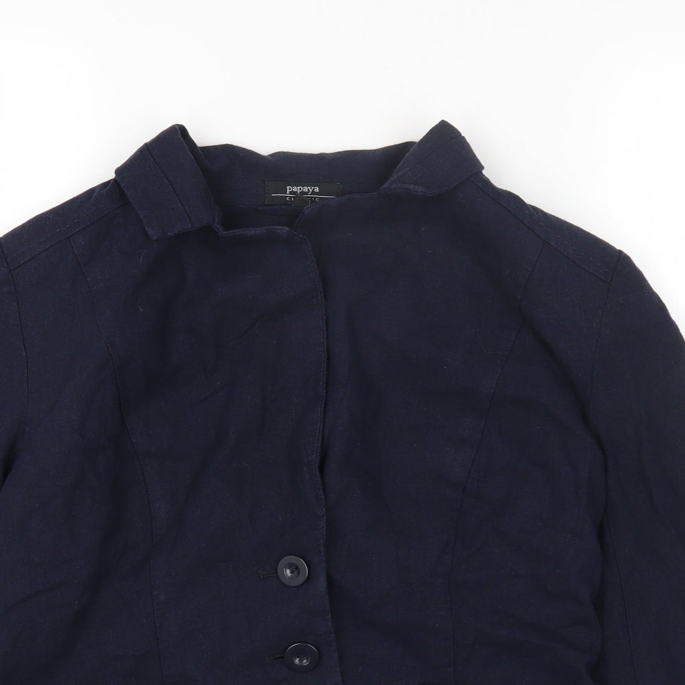 Papaya Womens Blue Jacket Size 10 Button