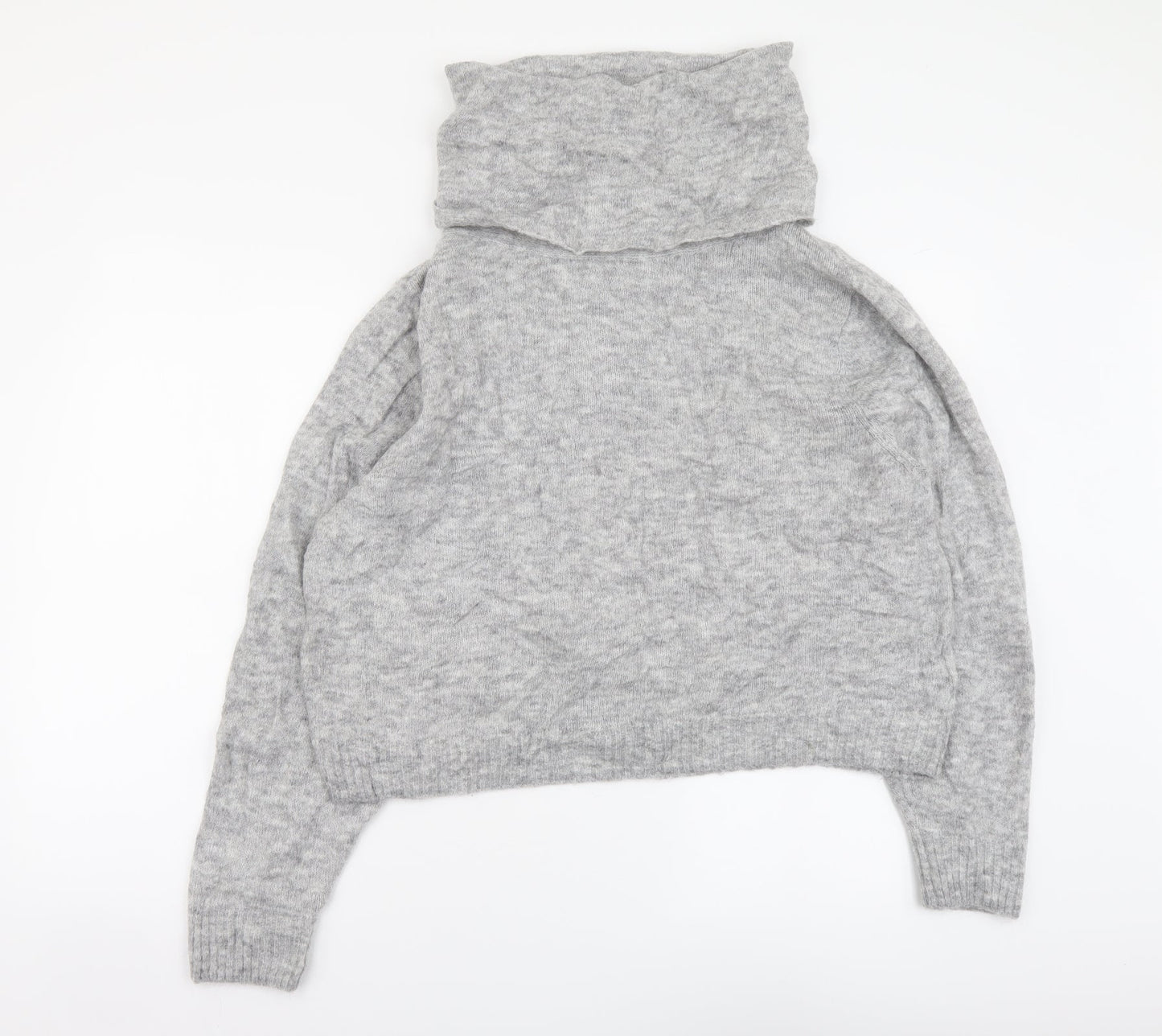 H&M Womens Grey Roll Neck Acrylic Pullover Jumper Size S