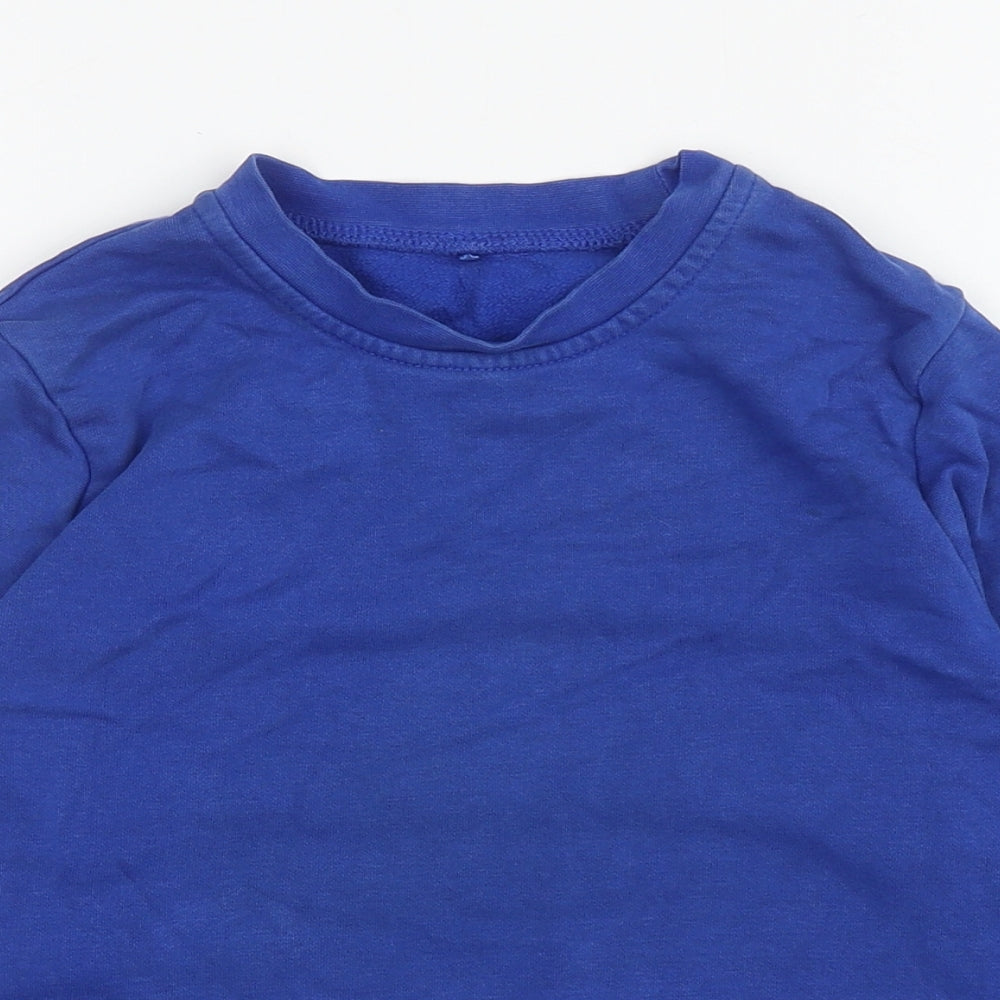 George Boys Blue Cotton Pullover Sweatshirt Size 6-7 Years Pullover